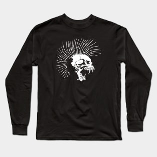 Fanged Skull with Mohawk Long Sleeve T-Shirt